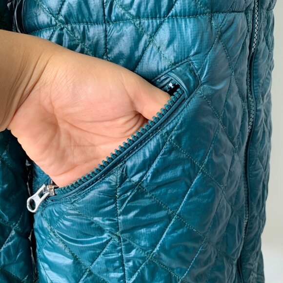The North Face Women’s Teal Diamond Stitch Full Zip Hoodie Coat Jacket Size XS - Picture 3 of 13